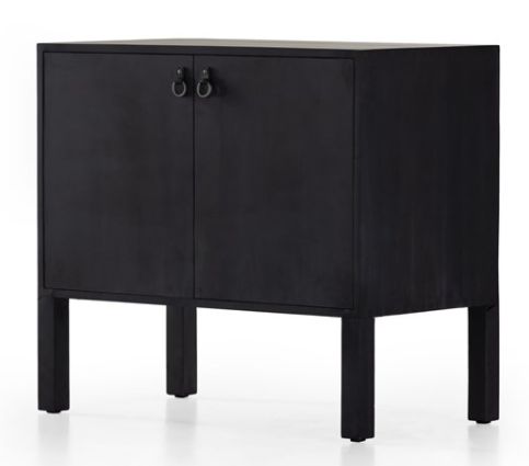 Isador Bar Cabinet-Black Wash Poplar-36x19x32 Clearance! No other Disc.