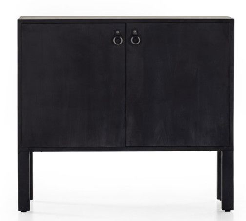 Isador Bar Cabinet-Black Wash Poplar-36x19x32 Clearance! No other Disc.