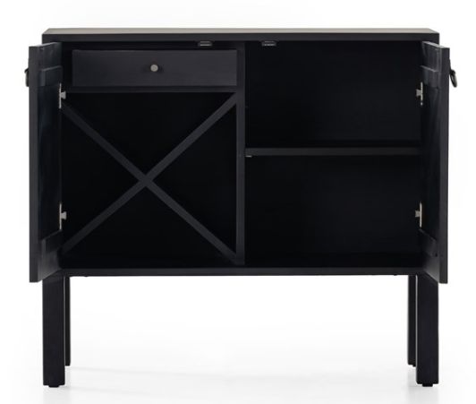Isador Bar Cabinet-Black Wash Poplar-36x19x32 Clearance! No other Disc.