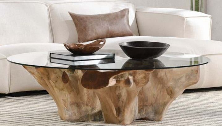 Round Teak Coffee Table Natural 60" W X 60" D X 18" H