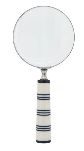 Striped Magnifying Glass-Black/White 4&quot;
