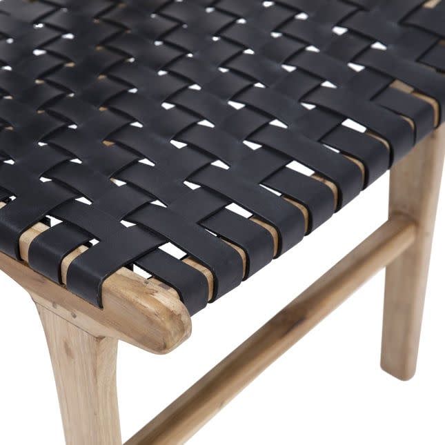 Dale Dining Chair NAT W BLK LEATHER -21x24x33
