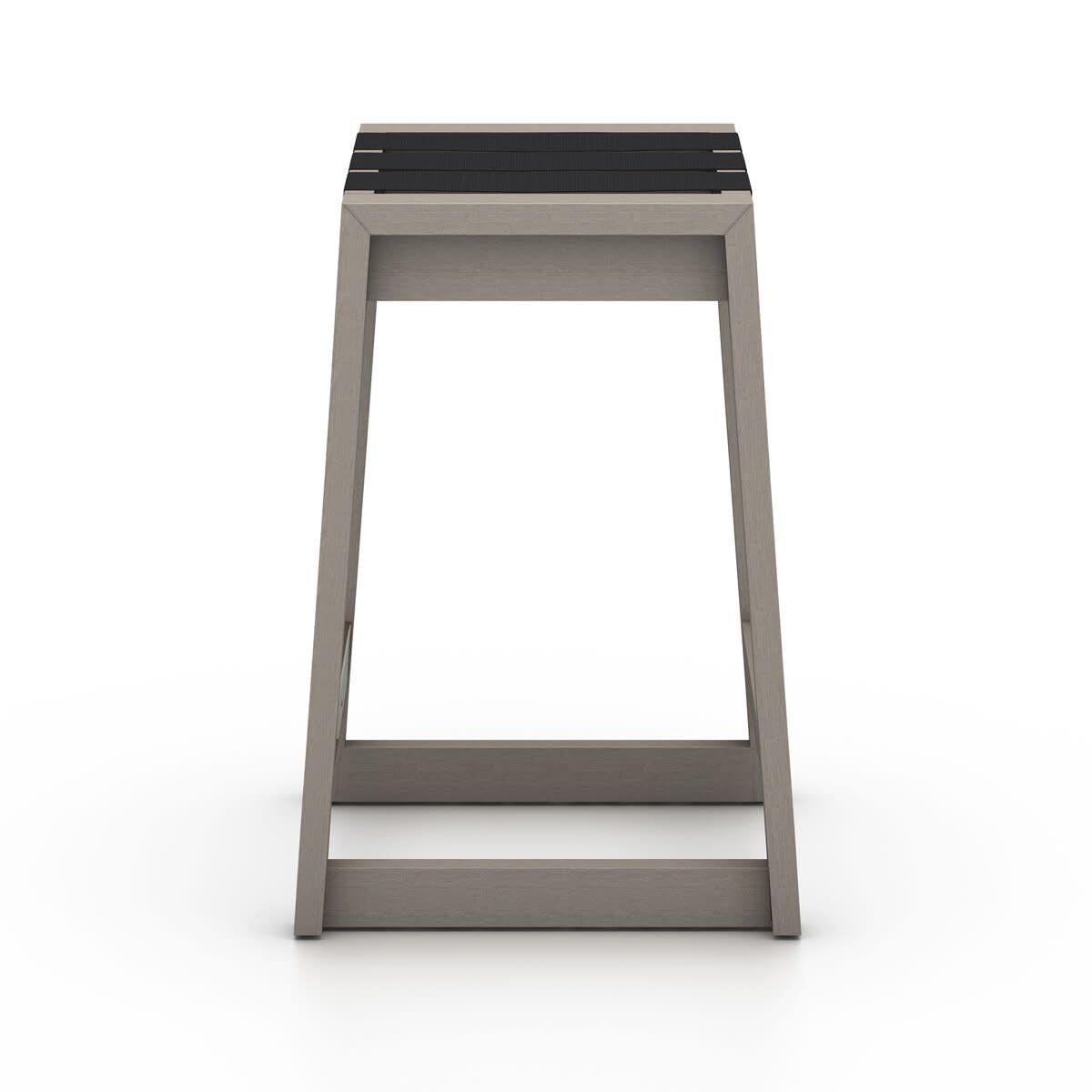 Sonoma Outdoor Counter Stool-Weathered Grey-17.75x18x26