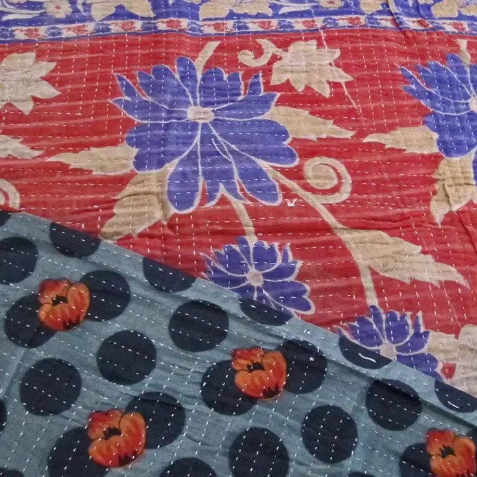 Vintage Kantha- Approx 36 - 40&quot; x 79-80&quot;