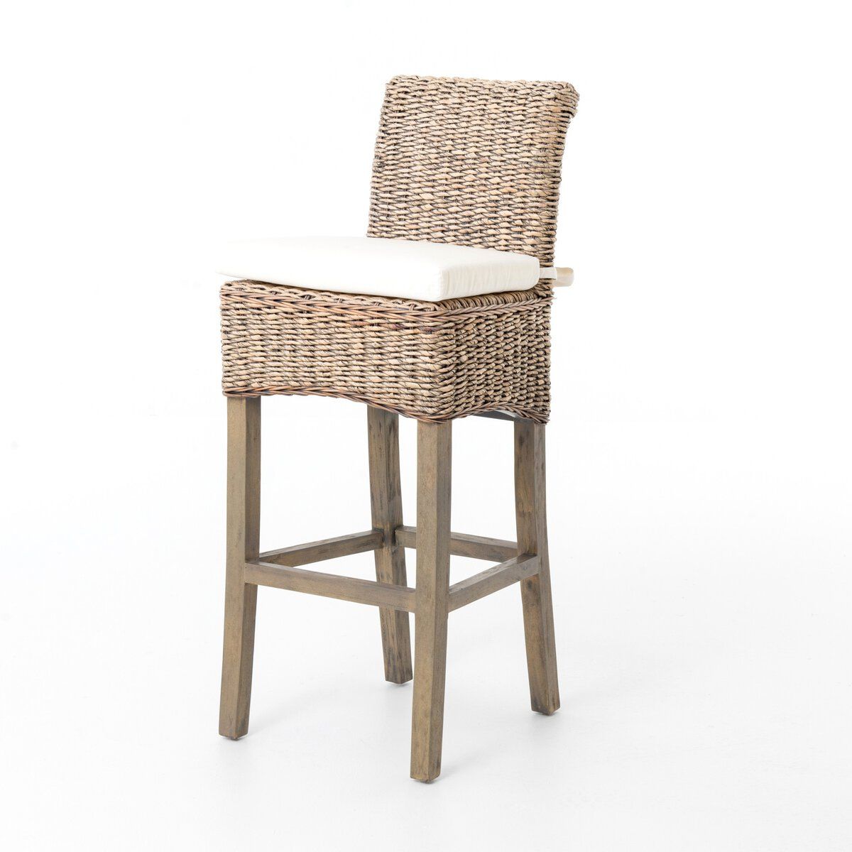 Twisted Leaf Counter Stool-Grey- 17x20.5x38