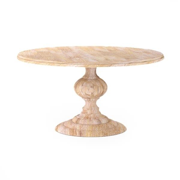 Maggie Round Dining Table-60&quot;x30.25&quot;-White Wash