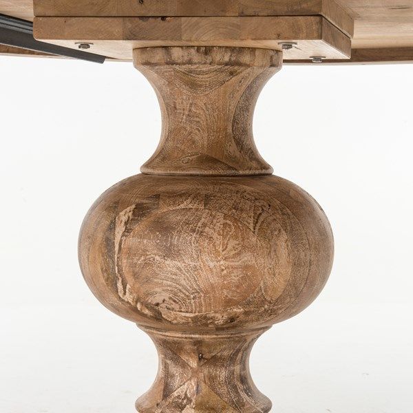 Maggie Round Dining Table-60&quot;x30.25&quot;-White Wash