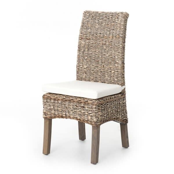 Woven Leaf Dining Chair-Grey 19x23x41