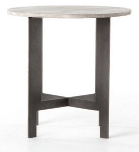 Round End Table With Iron Base