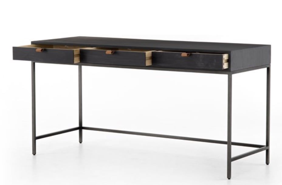 Trey Modular Writing Desk-Black Wash Poplar-59.75x22x31