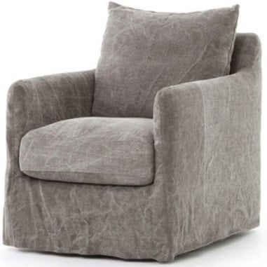 Banks Swivel Chair-Stonewash Heavy Jute-27x35.5x32.75 30% off No other Disc.