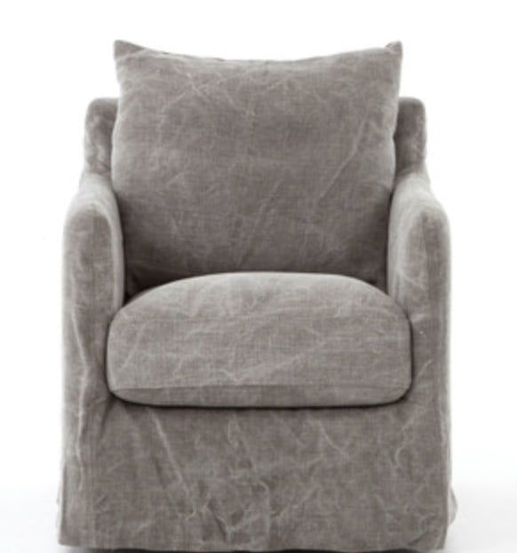 Banks Swivel Chair-Stonewash Heavy Jute-27x35.5x32.75 30% off No other Disc.