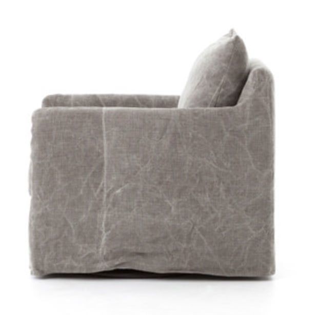 Banks Swivel Chair-Stonewash Heavy Jute-27x35.5x32.75 30% off No other Disc.