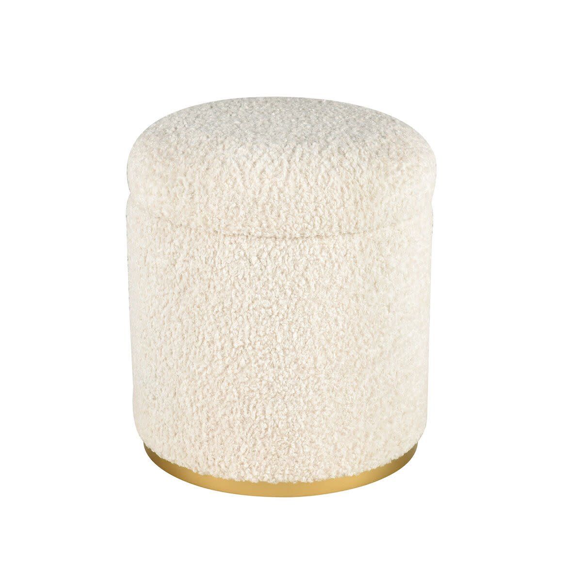 Raina Storage Ottoman-Boucle 16x16x18