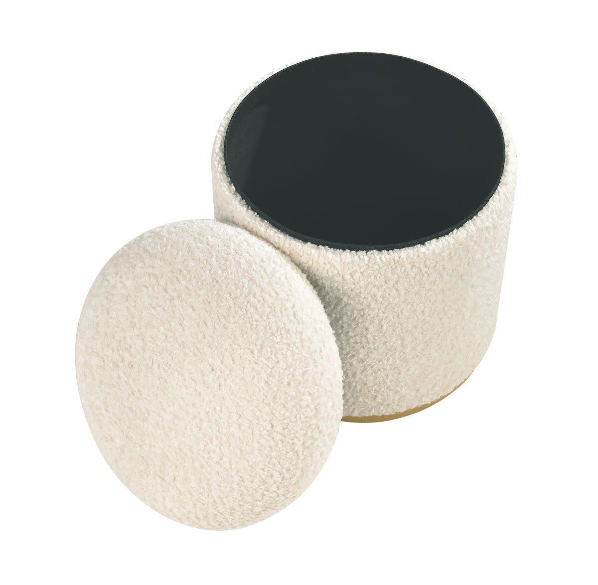 Raina Storage Ottoman-Boucle 16x16x18
