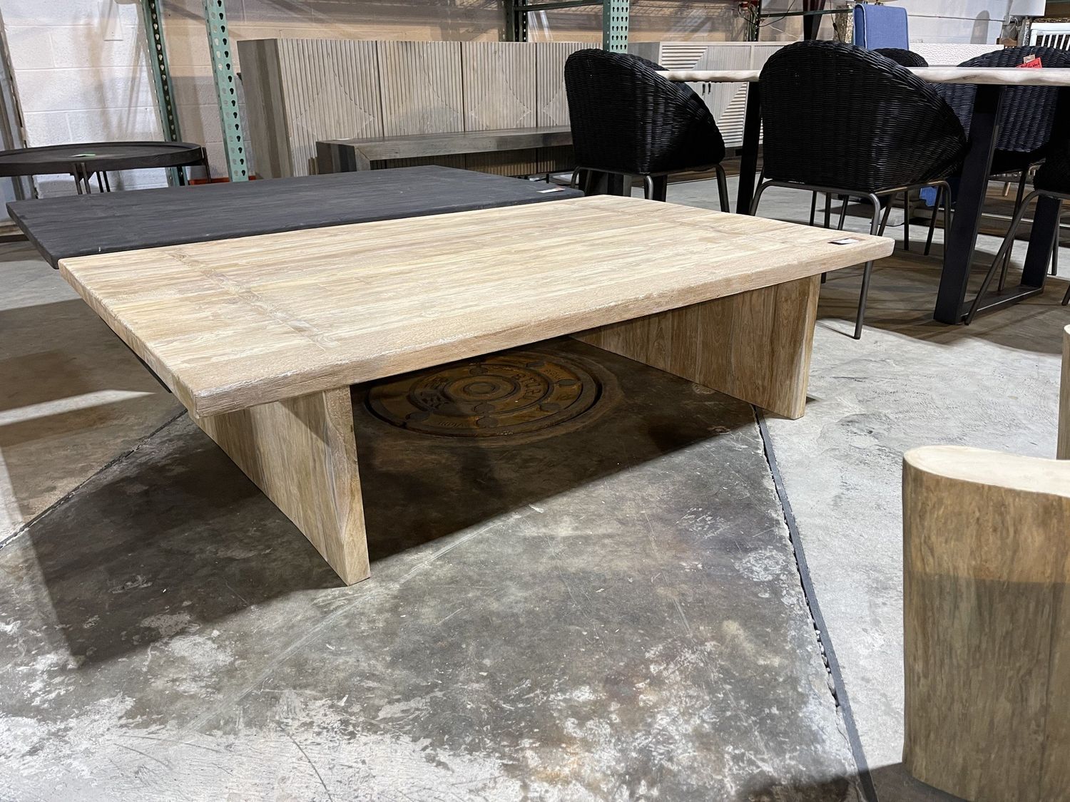 Teak Rect Coffee Table -Bleached-61x39x16