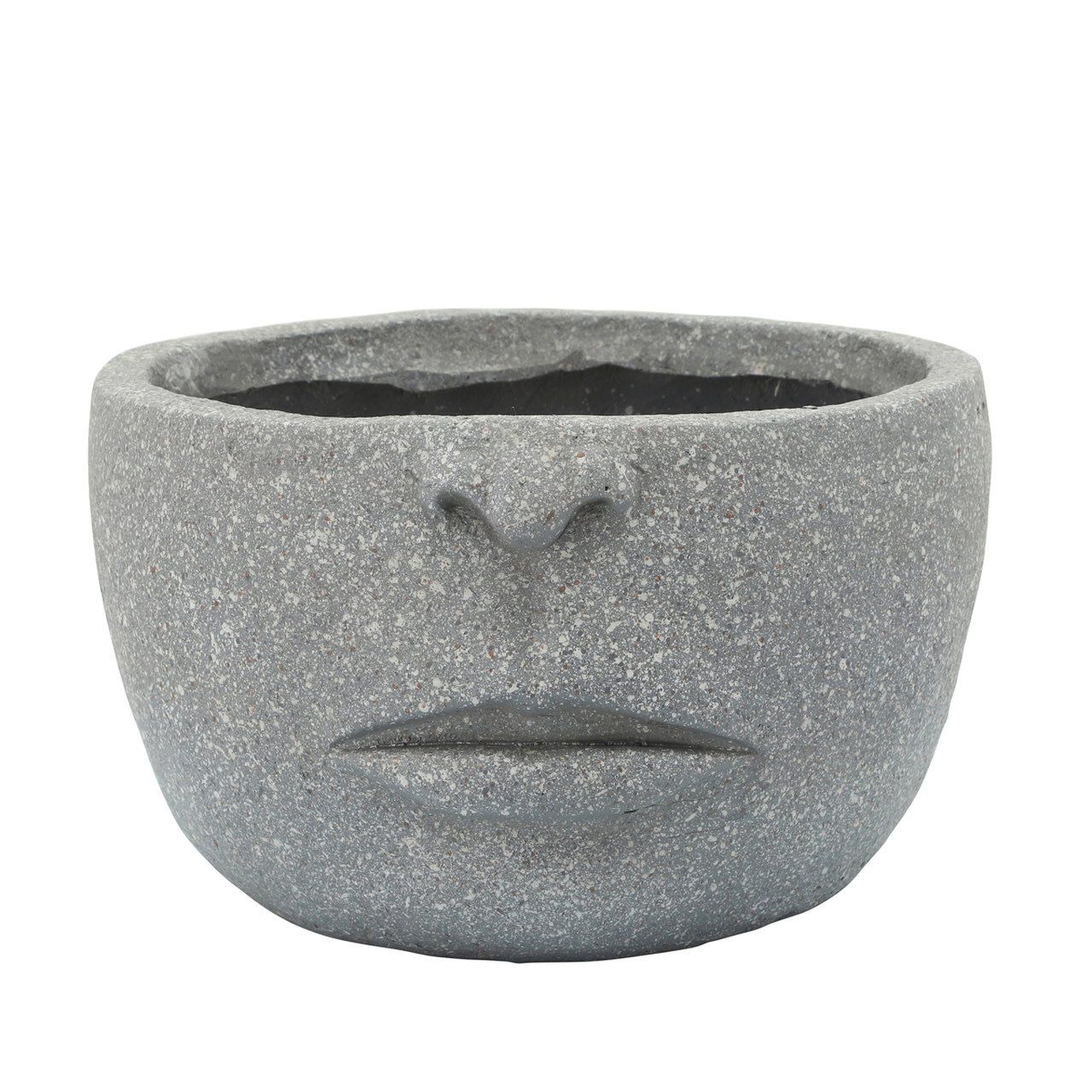 Resin Half-Face Planter-Cement-12&quot;
