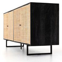 Cali Sideboard-Black w cane-72x18x31