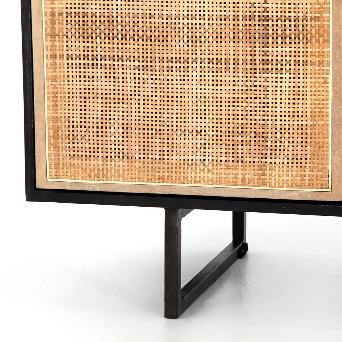 Cali Sideboard-Black w cane-72x18x31