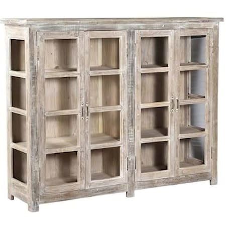 A 4Dr Storage Cabinet-Bleached Whiten 69 x18 x 49 H
