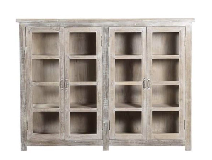A 4Dr Storage Cabinet-Bleached Whiten 69 x18 x 49 H