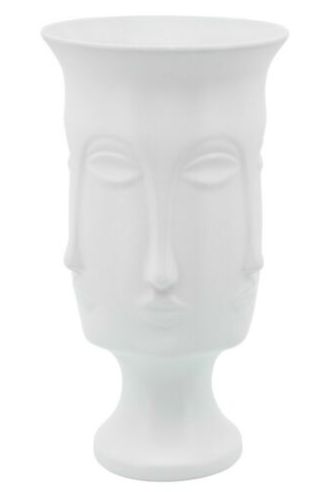 Multi Faced Vase 15&quot;H-White