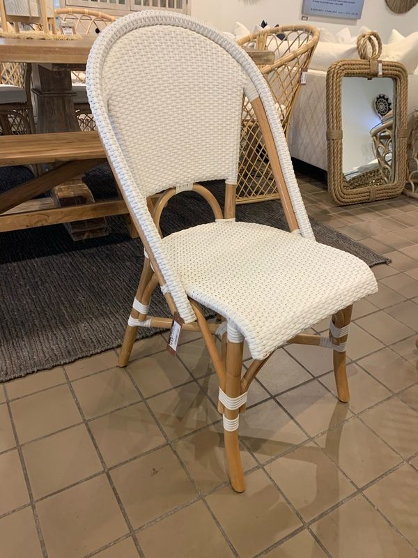 Maison Bistro Side Chair-Natural/White-19x21x 35.5