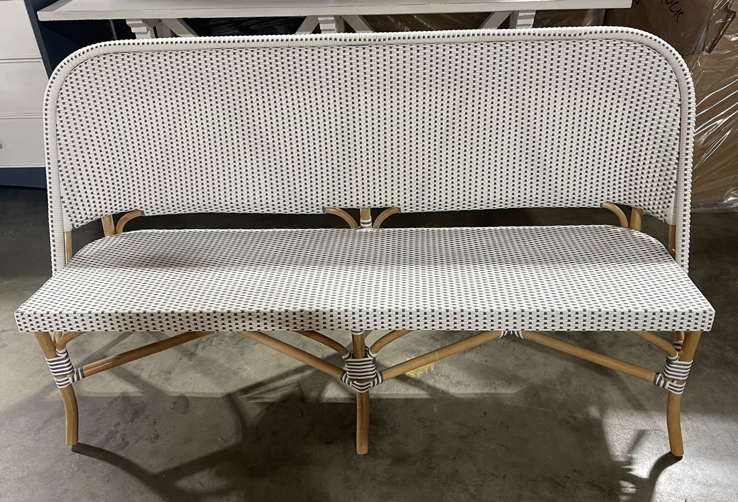 Bistro Loveseat-Nat/White/Grey-62x22x35