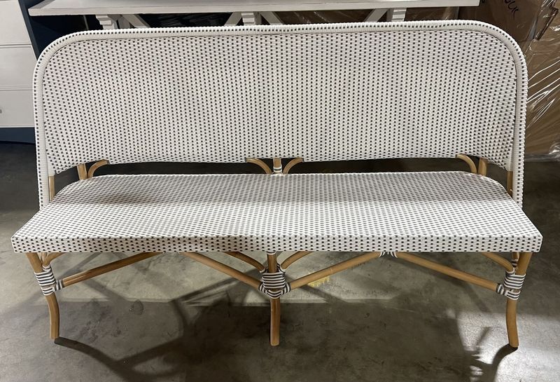 Bistro Loveseat-Nat/White/Grey-62x22x35