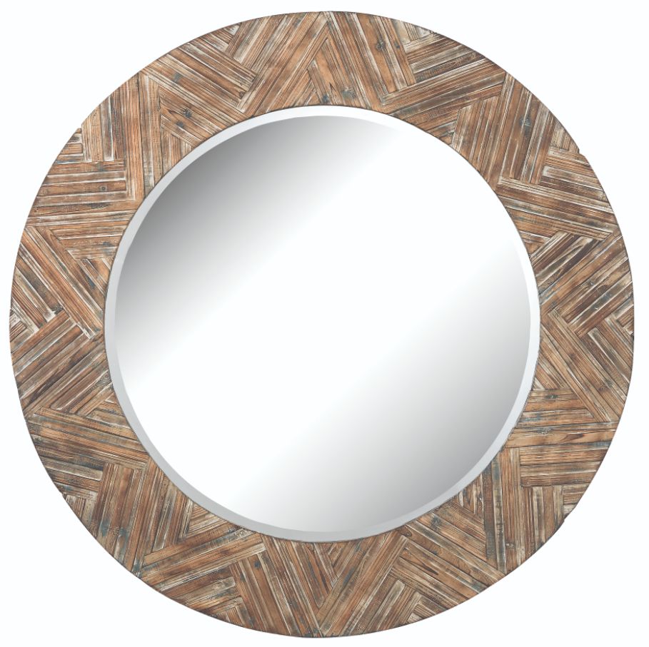 Round Wood Mirror Large 48&quot;