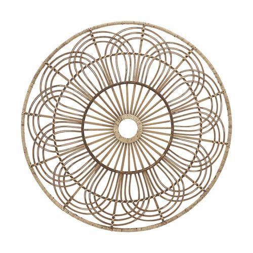 Wicker Round Wall Accent-Brown 36&quot;