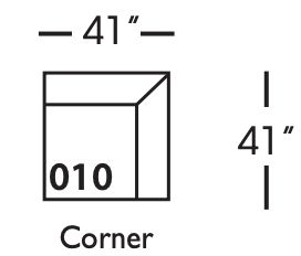 Neval Mango Corner-NEVAL-010-102CR-19(Z)-Latte-Cryp-41x41x35 (171&quot;L x 87&quot; x 41&quot; D x 35&quot;