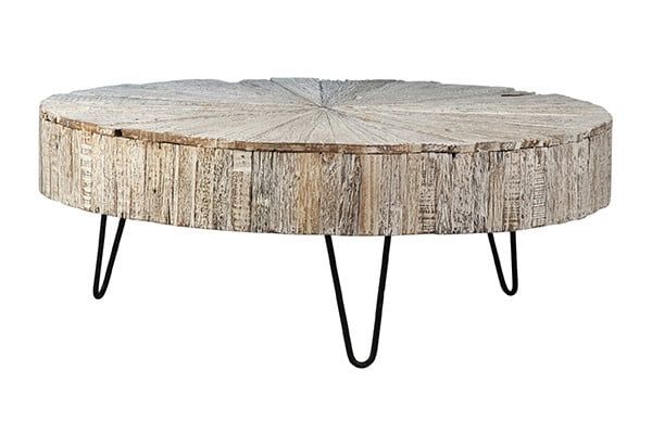 Guidan Coffee Table-White Wash-42x42x16