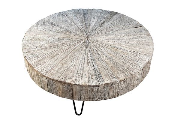 Guidan Coffee Table-White Wash-42x42x16