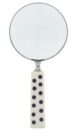 Dotted Magnifying Glass-Black/White 4&quot;