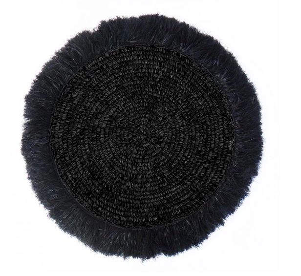 Raffia Wall Decor Black 10&quot;
