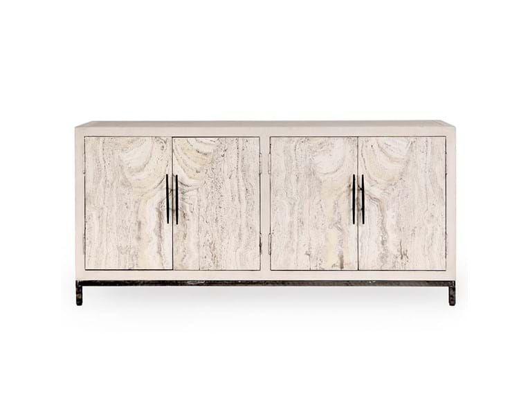 Lisbon Reclaimed Pine 4Dr Cabinet Cream 76x20x36