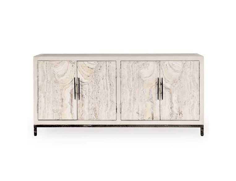 Lisbon Reclaimed Pine 4Dr Cabinet Cream 76x20x36