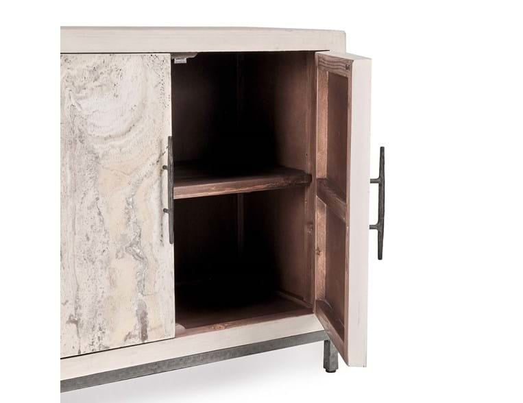 Lisbon Reclaimed Pine 4Dr Cabinet Cream 76x20x36