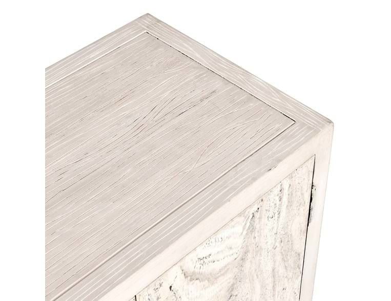 Lisbon Reclaimed Pine 4Dr Cabinet Cream 76x20x36