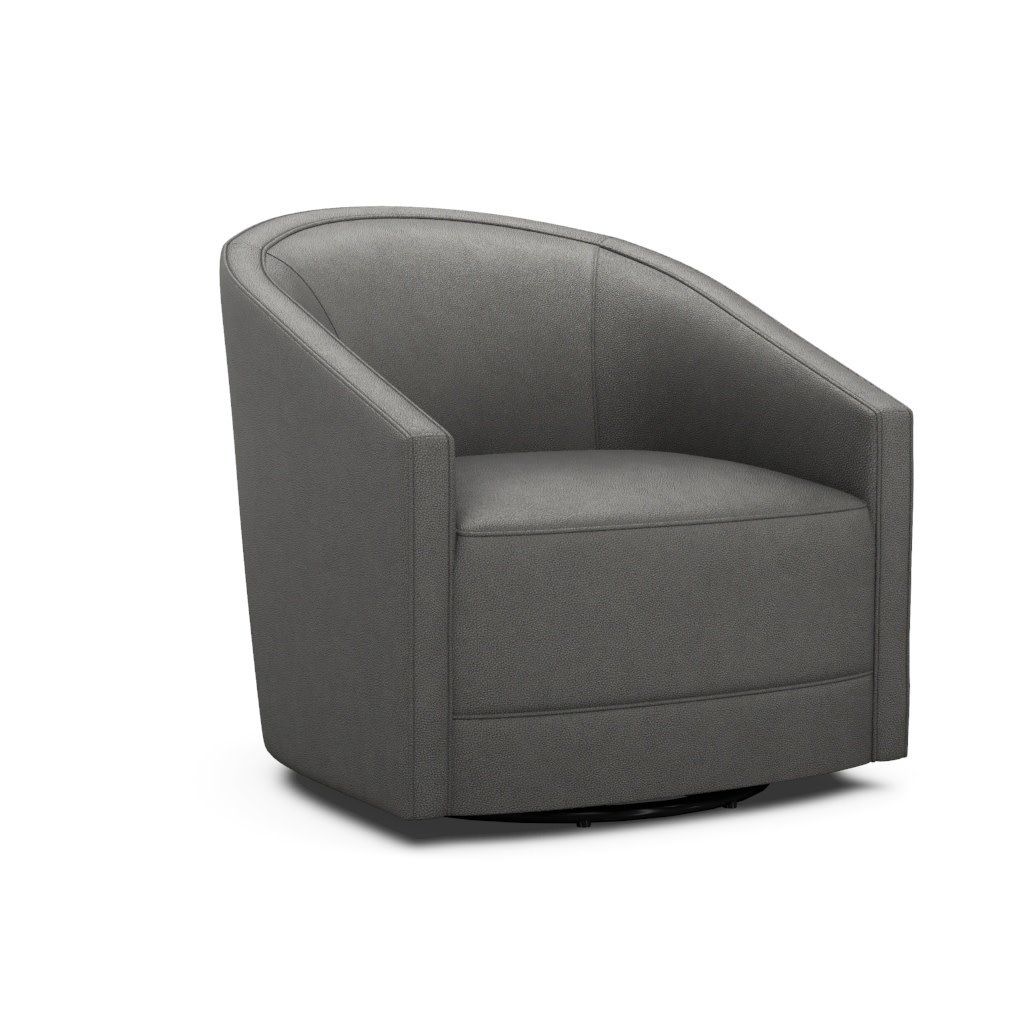Aguilar Accent Chair-Swivel-Landscape Leather-Frozen Valley