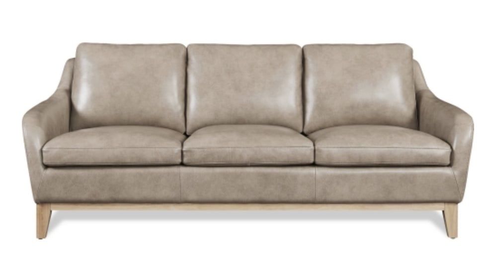 Leather Sofa Sandy Brown W-84 in x D-36 in x H-37 in