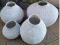 Palm Leaf Vase Small-White 16H
