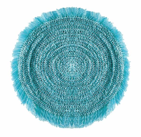 Raffia Wall Decor Peacock Blue 30&quot;