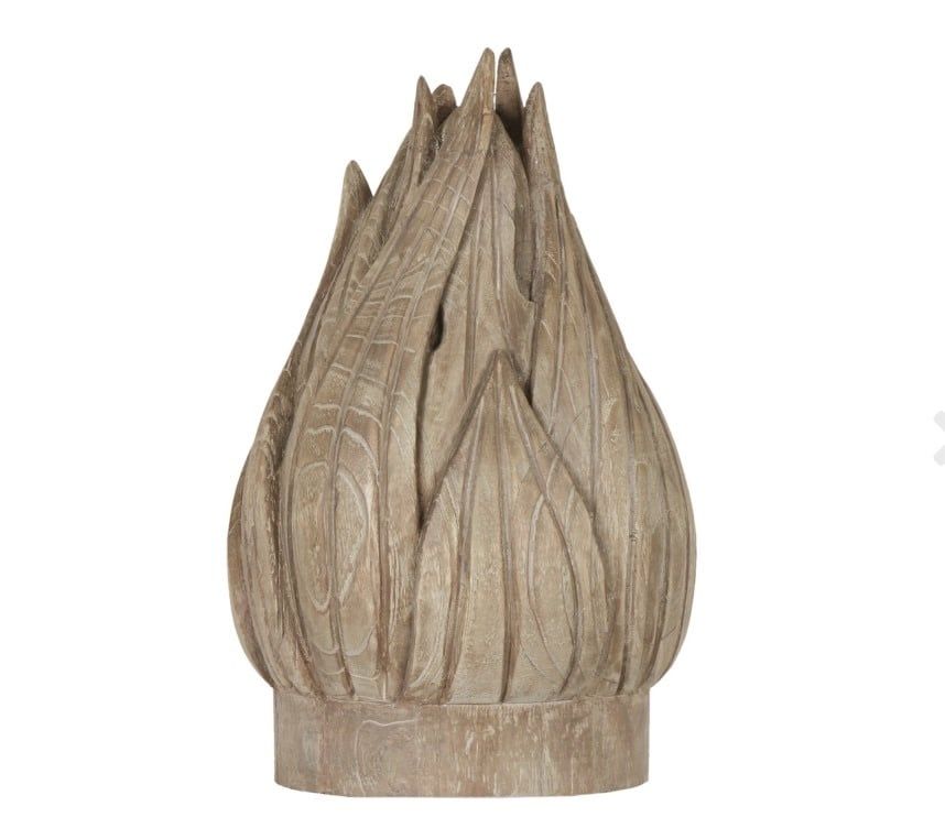 Carved Wooden Artichoke 9.45x9.45x15.75