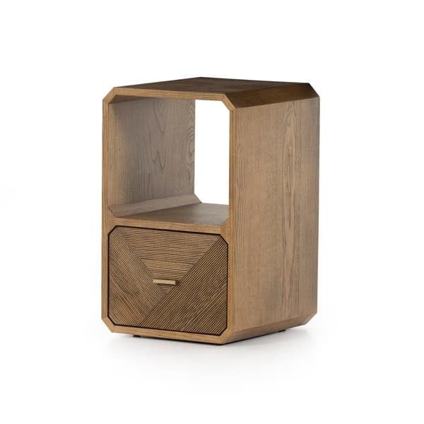 Castle End Table-Natural Ash-16x16x25