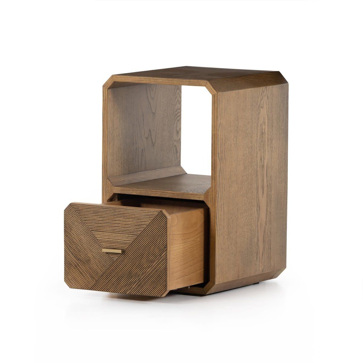 Castle End Table-Natural Ash-16x16x25