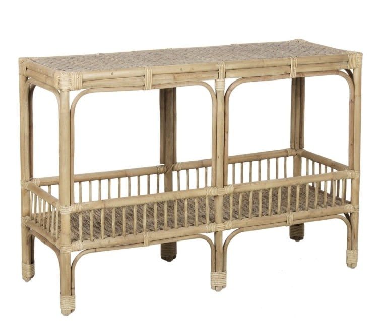 Rattan Console Table 47x16x32