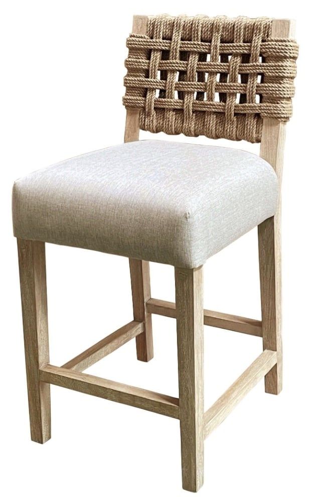 Rope Counter Stool (NWW) 22.83&quot;W x 18.89&quot;D x 38.19&quot;H