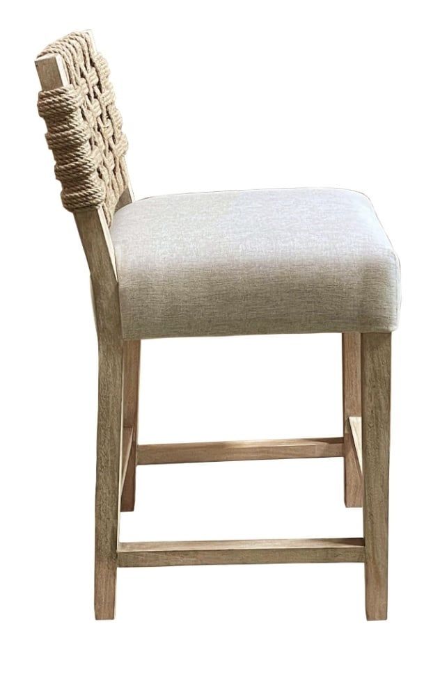 Rope Counter Stool (NWW) 22.83&quot;W x 18.89&quot;D x 38.19&quot;H